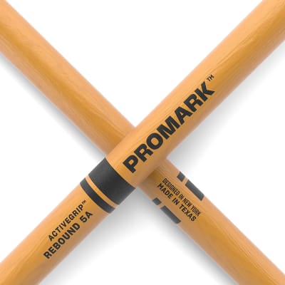 Promark Rebound 5A ActiveGrip Clear Hickory Drumstick, Acorn Wood Tip image 5