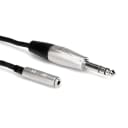 Hosa Pro Headphone Adaptor Cable, Neutrik REAN 3.5 mm TRS to 1/4 in TRS, 25 ft