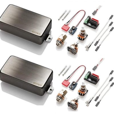 EMG 81 + 60 RED ACTIVE SOLDERLESS HUMBUCKER GUITAR PICKUP SET SHORT SHAFT  POTS & WIRING