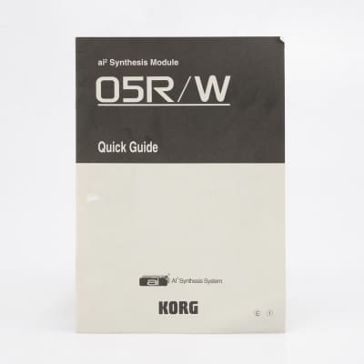 Korg 05R/W Synthesizer Sound Module Quick Guide #53824