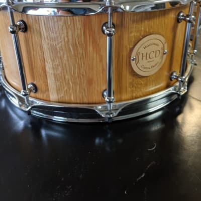 Holloman Custom Drums 6.5" x 14" White Oak Snare  Semi Gloss image 7