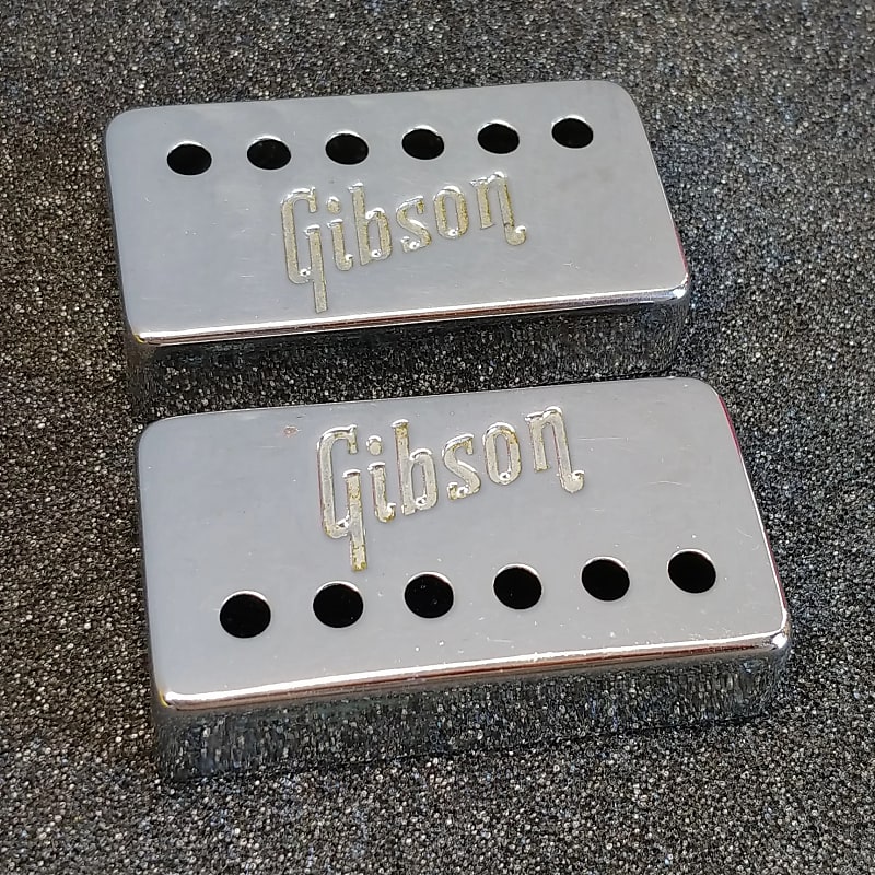 RARE* 1972 Gibson Embossed Logo Pickup Covers - For Neck and