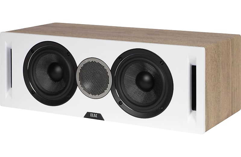 ELAC Debut Reference 5.25&quot; Center Speaker, White Baffle, Oak Cabinet  			
