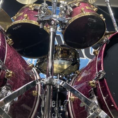 Carmine Appice’s Complete Mapex Orion Series Set, 6-Piece Plus Hardware and Cases! Excellent!! - Birdseye Transparent Violet image 17
