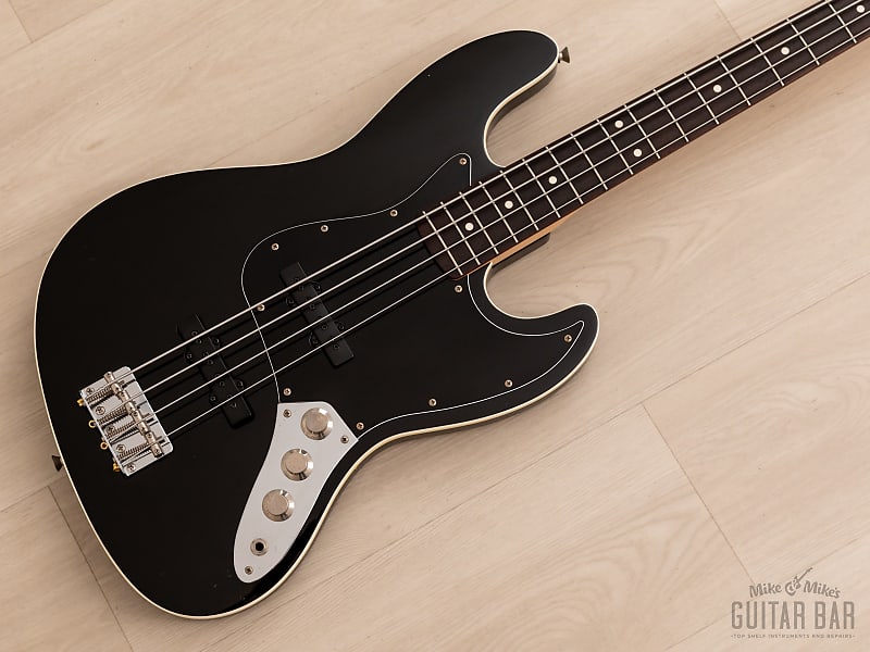 2012 Fender Aerodyne Jazz Bass Black w/ Dimarzio Model J Pickups, Japan MIJ