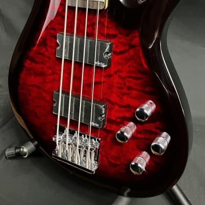 Schecter C-4 Plus 4-String Bass Guitar Quilted See-Thru Black Cherry image 8