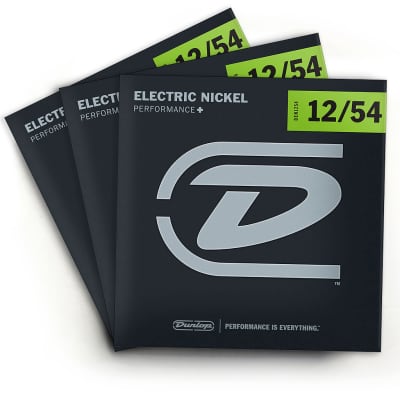 3 Pack | Dunlop DEN1254 Heavy Nickel Wound Electric Guitar Strings (12-54) image 2