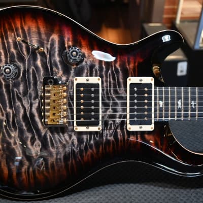PRS Wood Library Custom 24 Lefty 10-Top Quilt One Piece Top Charcoal Tri-Color Burst #0411 image 1