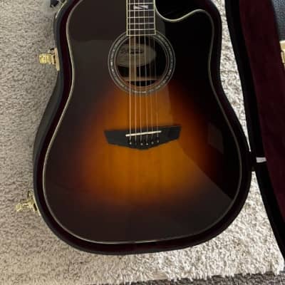D'Angelico DAED500VSB2GP Bowery Dreadnought CE 6 String Guitar -Vintage Sunburst image 3