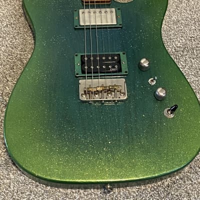 Twangcaster Telecaster Style Electric Guitar HH 2011 - Green Sparkle for sale