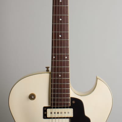 Guild  Starfire III White Thinline Hollow Body Electric Guitar (1964), ser. #28965, original black hard shell case. image 8