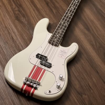 Fender Japan Traditional II 60s Precision Bass Guitar with RW FB in Olympic White / Red image 2