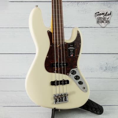 Fender American Professional II Jazz Bass Fretless Bass Guitar (Olymic White, Rosewood Fretboard) for sale