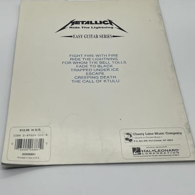 Metallica Ride The Lightning Easy Guitar Series Tab Book image 2