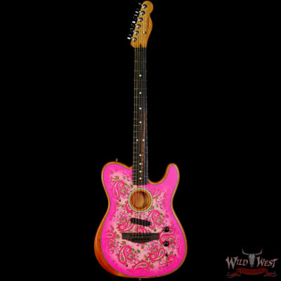 Fender American Acoustasonic Telecaster Ebony Fingerboard Pink Paisley 4.80 LBS US221860A image 14