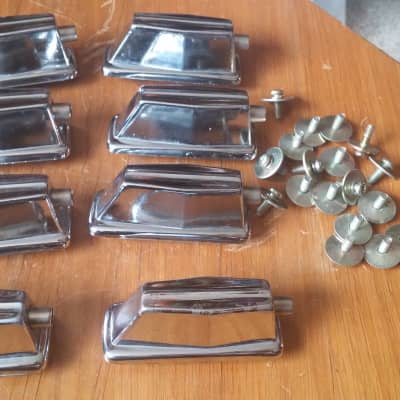 VINTAGE Pearl Coffin STYLE SET OF 8 Bass Drum Lug 70s 90s 80s 2" Spacing image 3