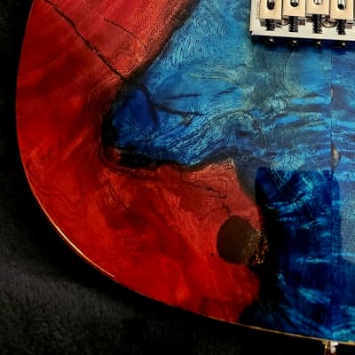 SJ Custom Guitars  Stratocaster ,Amboyna Burl Top, mahogany back, koa neck, Wilkinson, Grover image 4