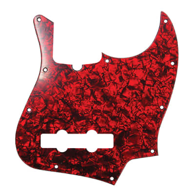 D'Andrea 4-Ply 10-Hole Jazz Bass Pickguard Red Pearl