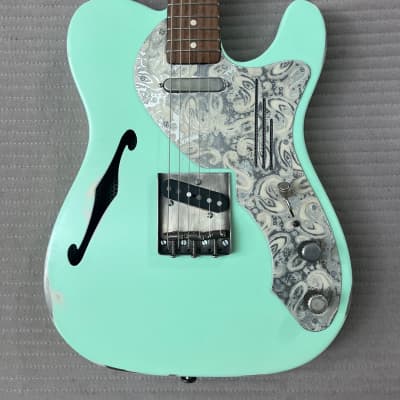 James Trussart deluxe steelcaster 2020 - Sea Foam Green on cream paisley for sale