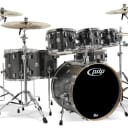 PDP Concept Series 7-Piece Maple Drum Set, Black Sparkle w/Chrome Hw