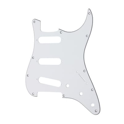 Fender Strat Pickguard 11 Hole 3-Ply - White / Black / White image 1