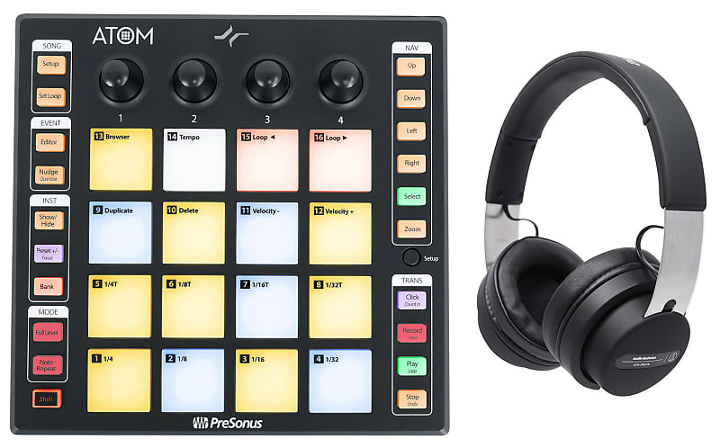 PRESONUS ATOM SQ MIDI USB Ableton DJ Pad Controller+Audio Technica