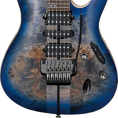 Ibanez S1070PBZ S Premium Series Electric Guitar, Cerulean Blue Burst w/ Gig Bag image 2