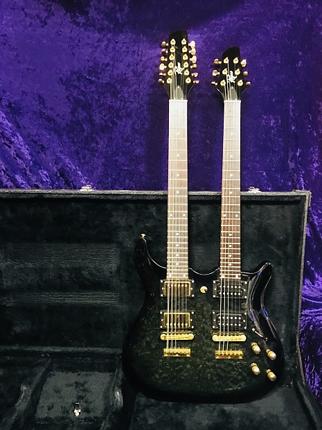 Rogue Double Neck 6 12 Transparent Grey Burst with Case