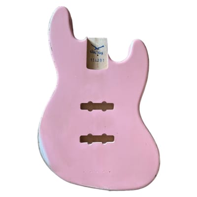 Alder JazzBass Style Body Shell Pink Relic NItro Finish image 2