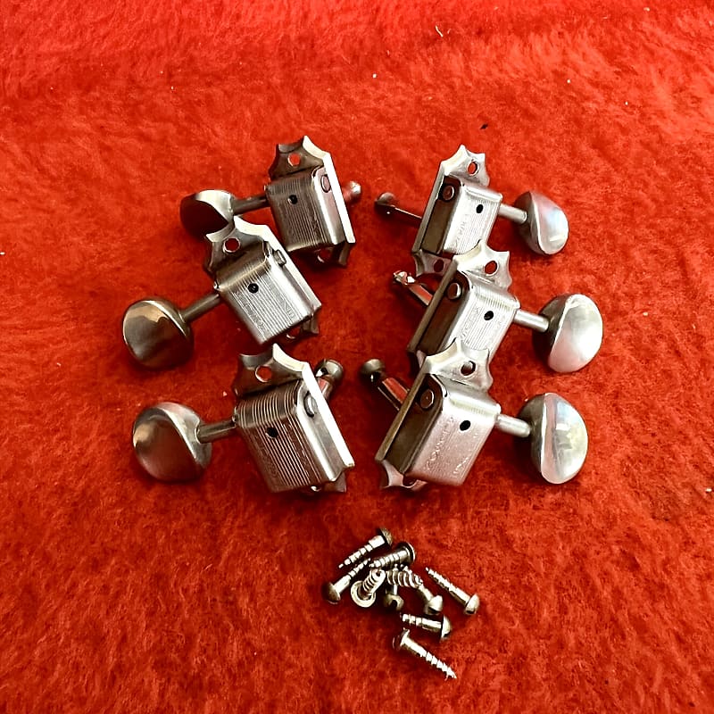 Kluson Double line guitar tuners c 1965 Nickel original Reverb
