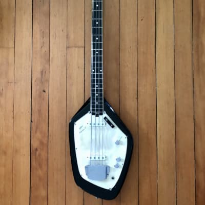 1969 Vox V210 Phantom IV Electric Bass Black Original Teardrop Case Made in Italy image 2
