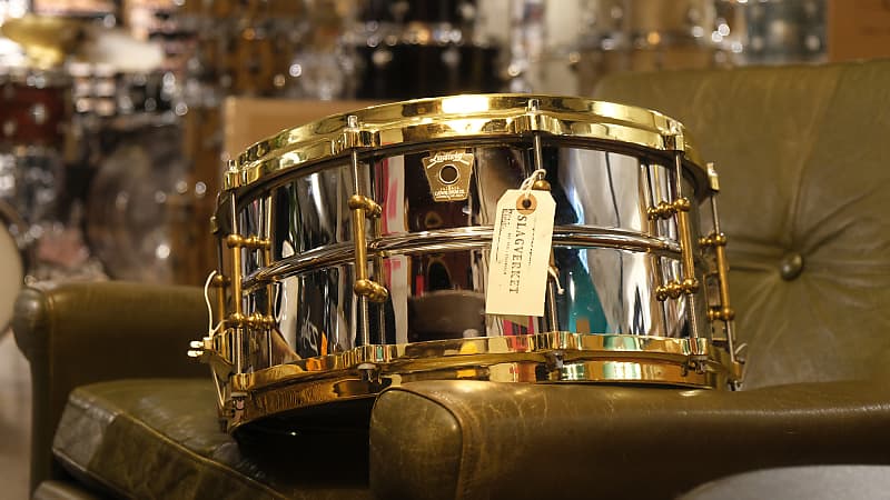 LUDWIG 14 X 6.5 LB422BKT HAMMERED BRASS SNARE DRUM, TUBE LUGS, SEAMLESS  SHELL