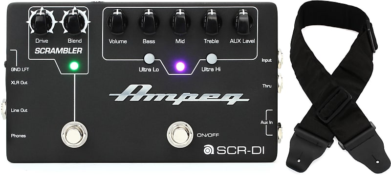 Ampeg SCR-DI - Bass Preamp with Scrambler Overdrive + D'Addario 3