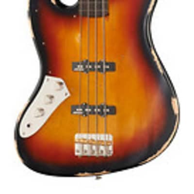 Vintage V74 ICON Fretless Bass ~ Sunset Sunburst ~ Left Hand for sale