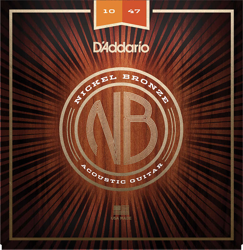 D'Addario NB1047 Nickel Bronze Acoustic Guitar Strings, Extra Light, 10-47 image 1