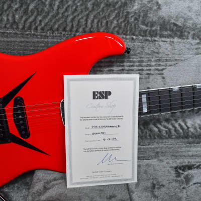 ESP Custom Shop Chris Degarmo "Cross Daggers" ST 2023 -  Red With Black Cross Daggers Graphic w/OHSC (Available now!) image 11