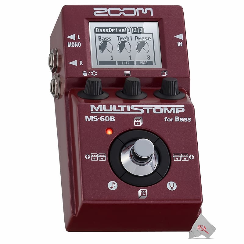 Zoom MS-60B MultiStomp Bass Pedal + Pig Hog Tour Grade 6 ft