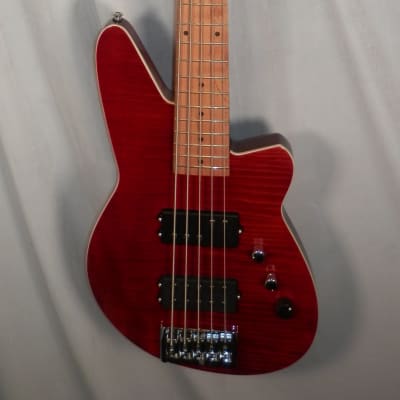 Reverend Mercalli 5 FM Wine Red RM Flame Maple Top Roasted Maple Fingerboard 5-string Electric Bass B-stock image 3