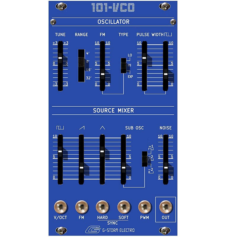 G-Storm Electro 101-VCO Blue CEM3340 Oscillator Adaptation SH101 image 1