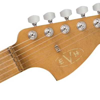EVH Striped Series '78 Eruption 6-String Right-Handed Electric Guitar with Maple Fingerboard and Quartersawn Maple Neck (White with Black Stripes Relic) image 5