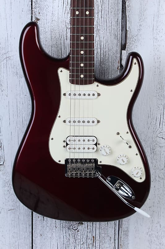 Fender 2007 Standard Stratocaster HSS Electric Guitar Midnight Wine with Case image 1