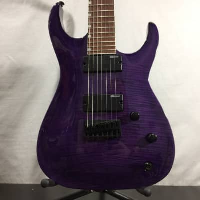 ESP LTD SH-207FM Brian Head Welch 7-String Guitar, Flame Maple, See Thru Purple image 2