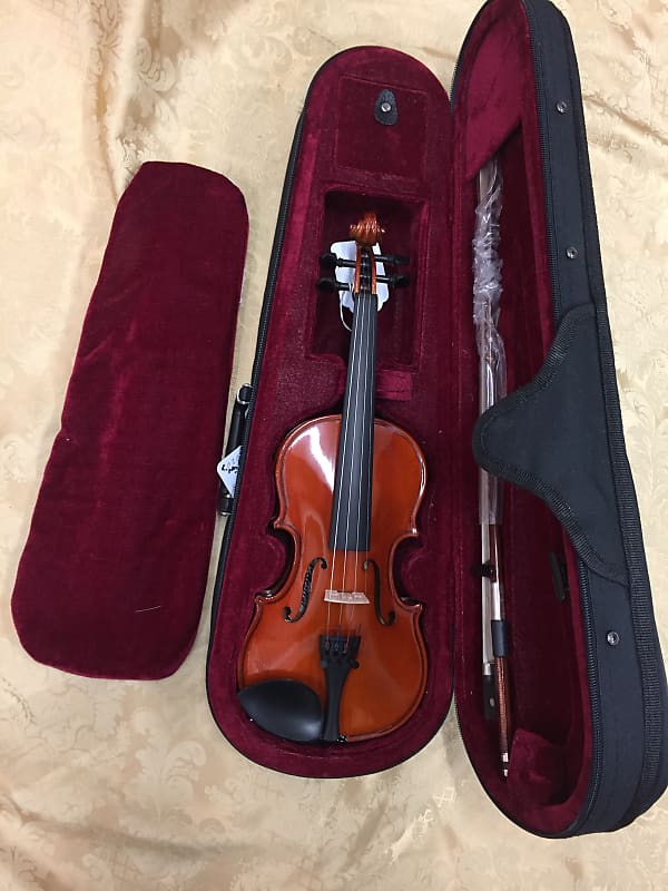 Celestini 1/8 Size (10") Advanced Student Violin Gloss Finish-Real Wood/Ebony-Shop Setup! image 1