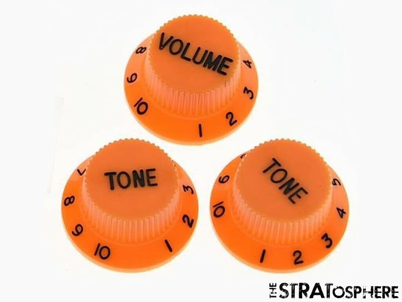 *NEW CONTROL KNOBS for Fender Standard Stratocaster Strat Guitar Parts Orange image 1