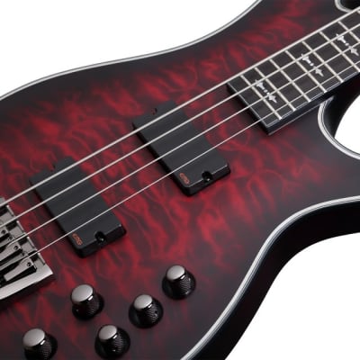 Schecter Hellraiser Extreme-4 Crimson Red Burst Satin CRBS Electric Bass - NEW - FREE GIG BAG image 3