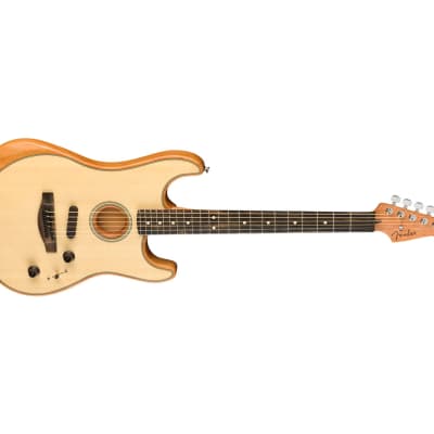 Fender American Acoustasonic Stratocaster - Natural w/ Ebony FB image 7