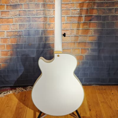 D'Angelico Excel EX-SS Semi-Hollow Stairstep Tailpiece White w/ OHSC image 3
