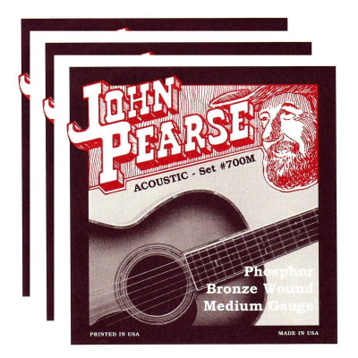 John Pearse Acoustic Strings Phosphor Bronze Medium 13-56 (3 Pack Bundle) image 1