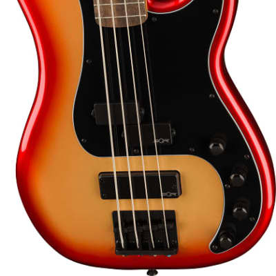 Squier Contemporary Active Precision Bass PH, Laurel Fingerboard, Black Pickguard, Sunset Metallic image 5