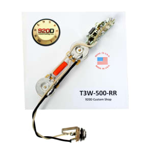920D Custom Shop T3W-500-RR 3-Way Rear Route Tele Wiring Harness w/ 500K Long Shaft Pots